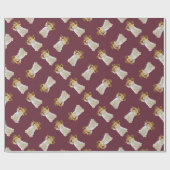 フルートを演奏するかわいいクリスマスの天使 ラッピングペーパー (フラット)