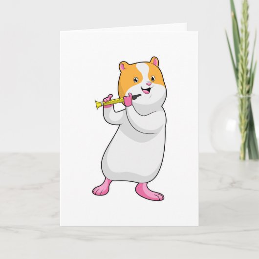 フルートを演奏するハムスター カード (正面)