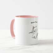 フルートを演奏する面白い猫のマグカップ マグカップ (正面左)