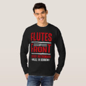 フルートアップフロントレッサー楽器秋の背後 Tシャツ (正面フル)