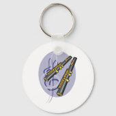 フルートエレガントデュエット音楽ミュージカル楽器 キーホルダー (裏面)