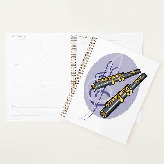 フルートエレガントデュエット音楽ミュージカル楽器 プランナー手帳