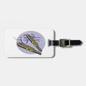 フルートエレガントデュエット音楽ミュージカル楽器 ラゲッジタグ (正面横)