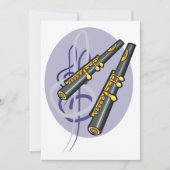 フルートエレガントデュエット音楽ミュージカル楽器 招待状 (正面)