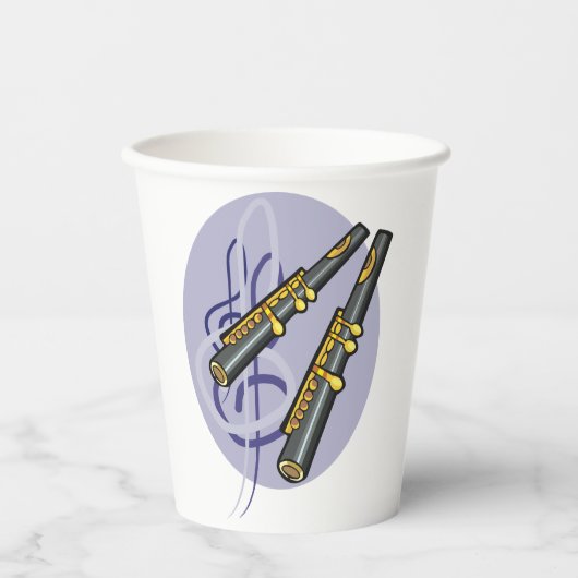 フルートエレガントデュエット音楽ミュージカル楽器 紙コップ (正面)