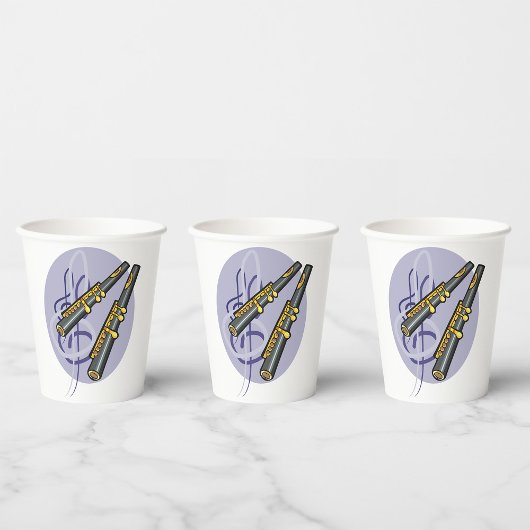 フルートエレガントデュエット音楽ミュージカル楽器 紙コップ