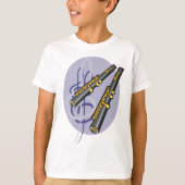 フルートエレガントデュエット音楽ミュージカル楽器 Tシャツ (正面)