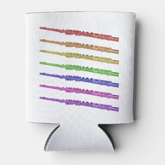 フルートカラフル虹 缶クーラー (正面)