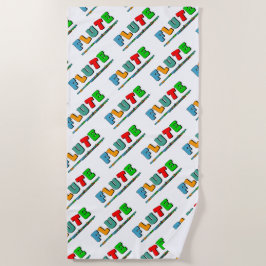 フルートカラフル ビーチタオル