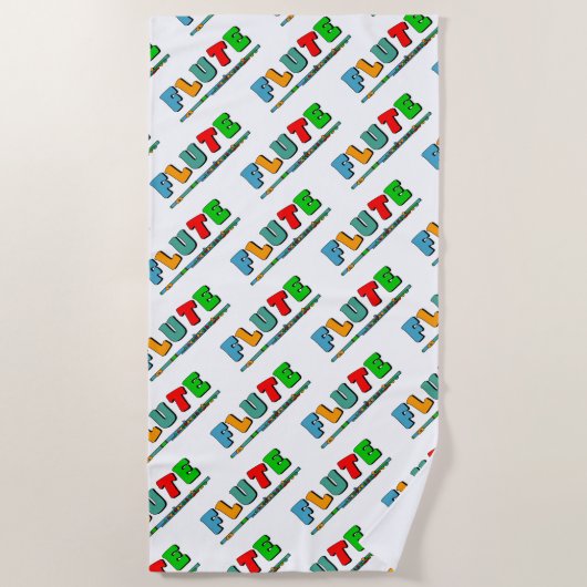 フルートカラフル ビーチタオル (正面)