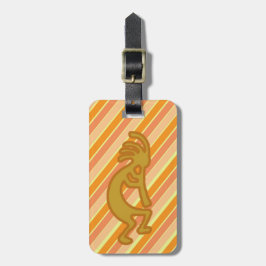 フルートココペリ付きゴールデンストライプシンボル ラゲッジタグ