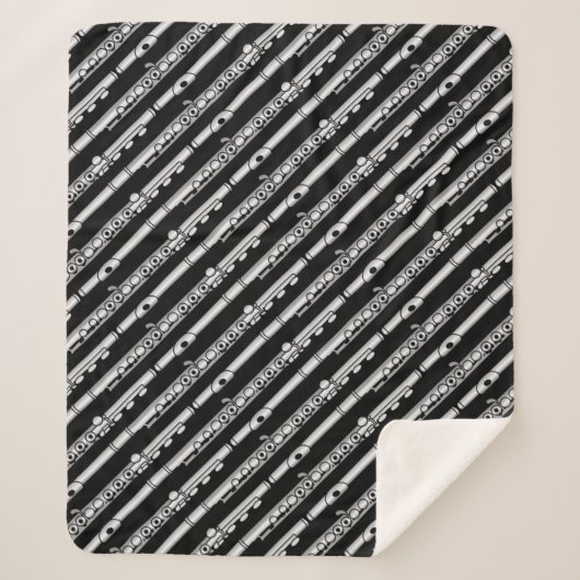 フルートスケッチパターン シェルパブランケット (正面)