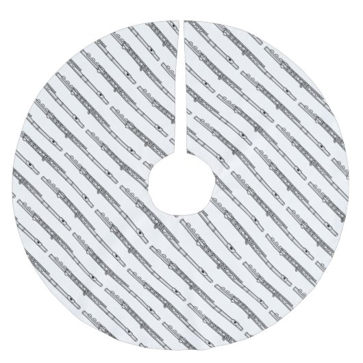 フルートスケッチパターン ブラッシュドポリエステルツリースカート (正面)