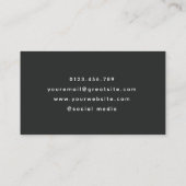 フルートスタイリッシュミュージシャングミニマルレー 名刺 (裏面)