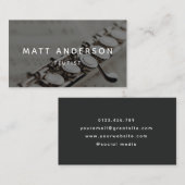 フルートスタイリッシュミュージシャングミニマルレー 名刺 (正面/裏面)