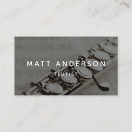 フルートスタイリッシュミュージシャンブミニマルルー 名刺