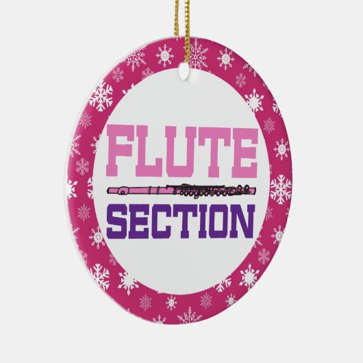 フルートセクション楽隊音楽のクリスマスのオーナメントのギフト セラミックオーナメント (右)