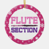 フルートセクション楽隊音楽のクリスマスのオーナメントのギフト セラミックオーナメント (正面)