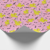 フルートチェックフルート音楽ノートタンクトップ ラッピングペーパー (角)