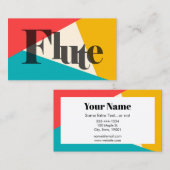 フルートトリカラー – ターコイズサンゴ金ゴールド 名刺 (正面/裏面)