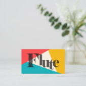 フルートトリカラー – ターコイズサンゴ金ゴールド 名刺 (スタンド正面)