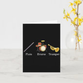 フルートドラムトランペットバンド楽器微妙なアンチT カード (黄色い花)