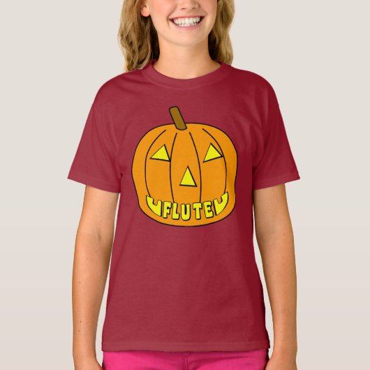フルートハロウィーンパンプキン Tシャツ (正面)
