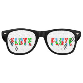 フルートパッチワーク文字 レトロサングラス