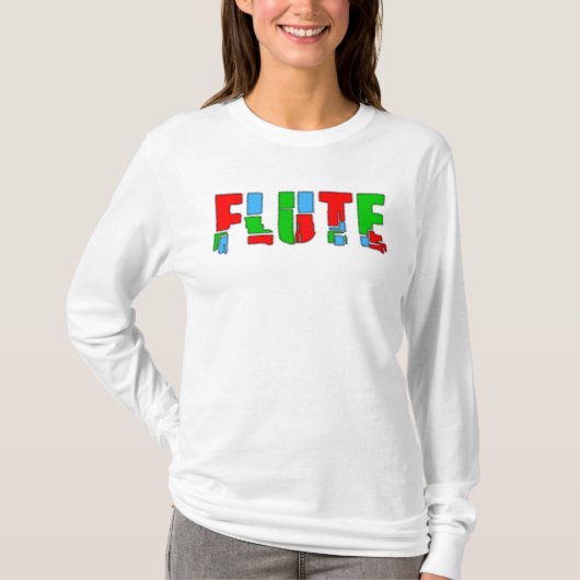 フルートパッチワーク文字 Tシャツ (正面)