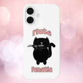 フルートファナティックピンクの黒猫かわいい Case-Mate iPhoneケース