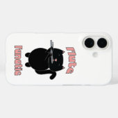 フルートファナティックピンクの黒猫かわいい Case-Mate iPhoneケース (裏面 (横))
