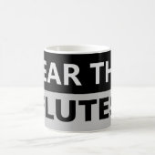 フルートフルート奏者のミュージシャンマグを恐れる コーヒーマグカップ (中央)