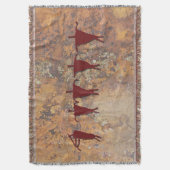 フルートプレーヤーおよびキャラバン スローブランケット (正面縦)