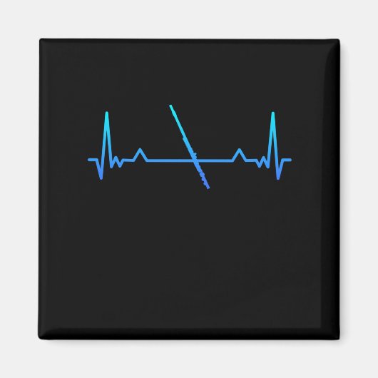 フルートマーチングバンドハートビートマママギフト マグネット (正面)