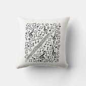 フルートミュージカルノートフルートウッドウィンドミュージック先生 クッション (裏面)