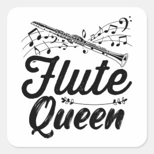 フルートミュージカル楽器 Flutist Giftアイディア スクエアシール