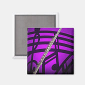 フルートミュージシャン角磁石 マグネット (正面/裏面)