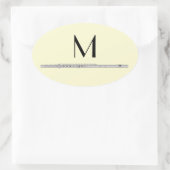 フルートミュージシャン音楽先生バンド 楕円形シール (バッグ)