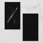 フルートミュージックノート楽器ミュージシャン笛奏者 名刺 (正面/裏面)