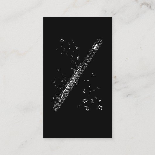 フルートミュージックノート楽器ミュージシャン笛奏者 名刺 (正面)