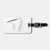 フルートモダンブミニマルロ黒白モノグラム ラゲッジタグ (正面横)