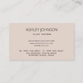 フルートモダン先生ソリスト赤面ピンクローズ金ゴールド 名刺 (裏面)