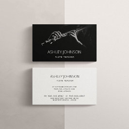 フルートモダン先生ソリスト黒白フォト 名刺