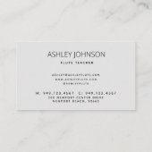 フルートモダン先生ソリスト黒白フォト 名刺 (裏面)