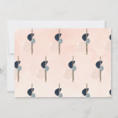 フルートリサイタル抽象芸術赤面ピンク&ネイビーブルー金ゴールド 招待状 (裏面)