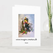 フルート付きの小さな少年 シーズンカード (裏面)