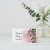 フルート先生の水彩背景 名刺 (スタンド正面)