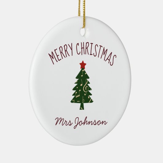 フルート先生カスタマイズ可能なクリスマスプレゼントオーナメント セラミックオーナメント (右)