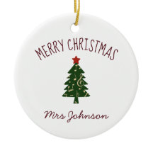 フルート先生カスタマイズ可能なクリスマスプレゼントオーナメント