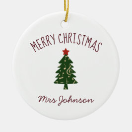 フルート先生カスタマイズ可能なクリスマスプレゼントオーナメント セラミックオーナメント